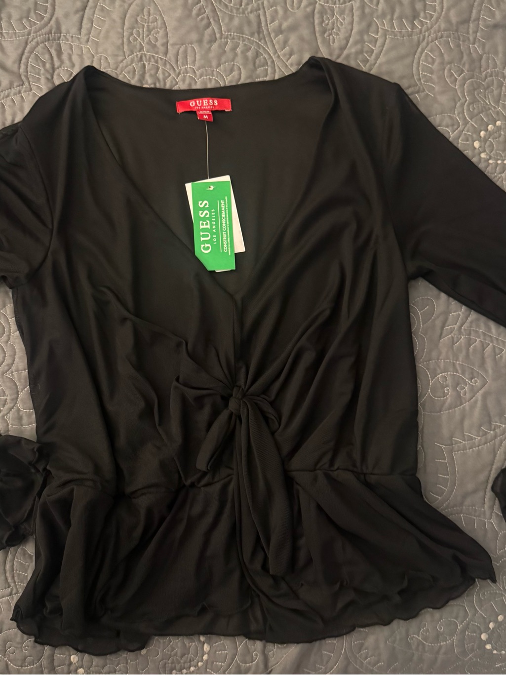 Guess Black Top With Green Hang Tag